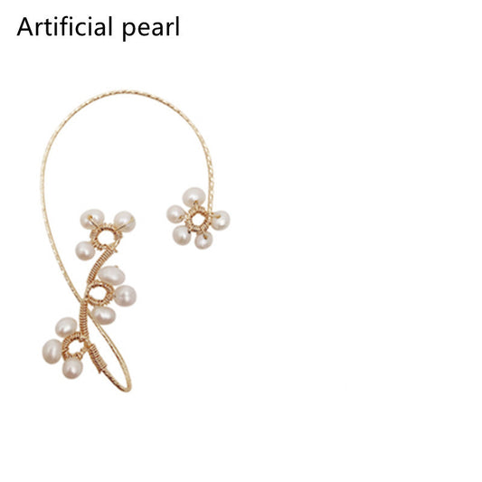 Design Hand-woven Flower Pearl Earrings - FASHIONKULTUR