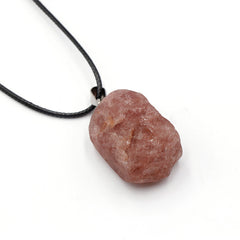 Natural Stone Rough Stone Pendant Crystal Agate Multicolor Irregular Strawberry Quartz Amethyst - FASHIONKULTUR