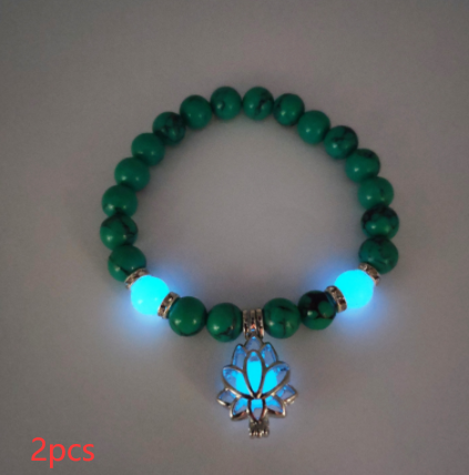 Energy Luminous Lotus Natural Stone Bracelet Yoga Healing Luminous Glow In The Dark Charm Beads Bracelet For Men Women Prayer Buddhism - FASHIONKULTUR