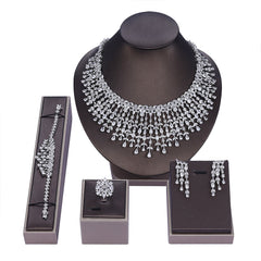 Shiny Zircon Bridal Jewelry Set - FASHIONKULTUR