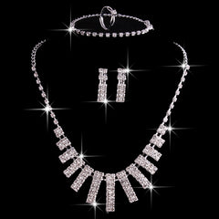 Hao Yue jewelry set, foreign trade explosion jewelry, bridal jewelry four sets, wedding match crystal jewelry set - FASHIONKULTUR