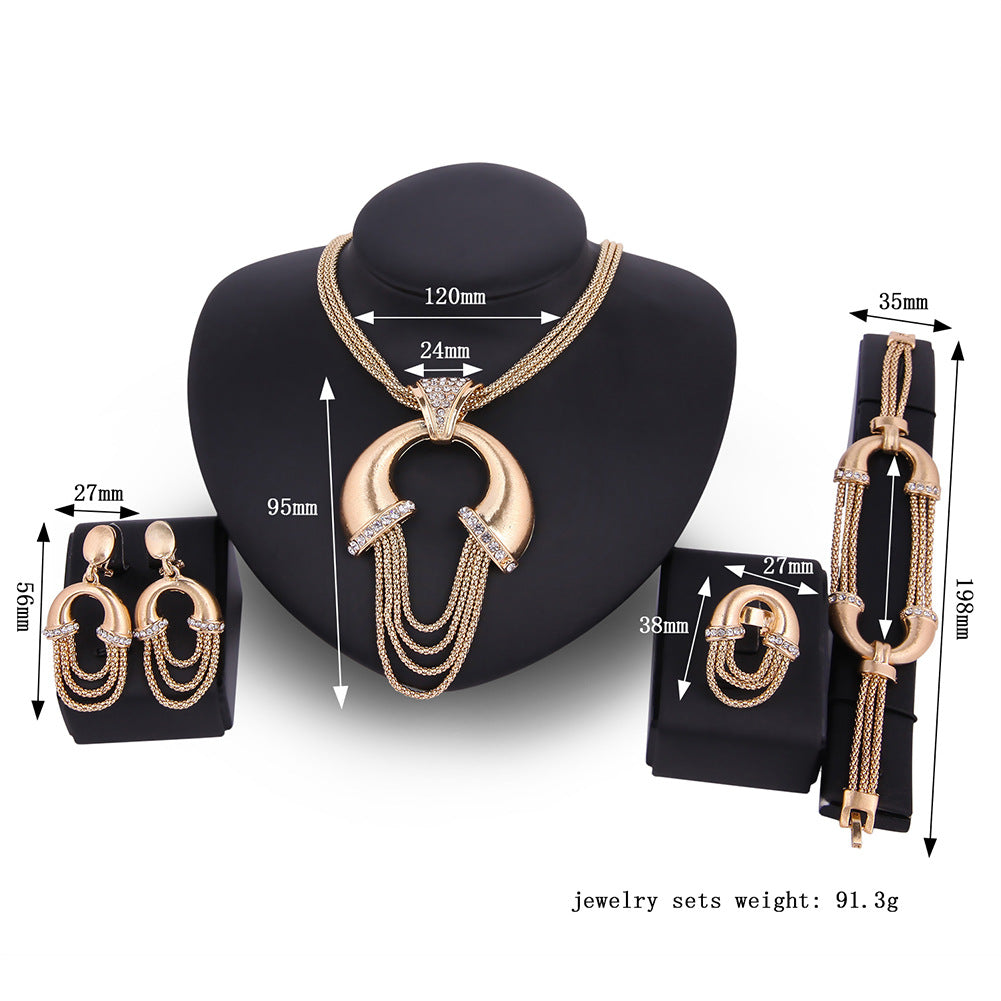 Electroplating Alloy Four-piece Bridal Jewelry Set - FASHIONKULTUR