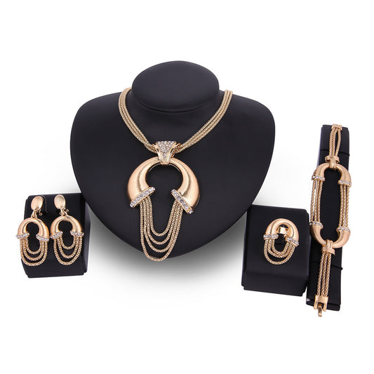 Electroplating Alloy Four-piece Bridal Jewelry Set - FASHIONKULTUR