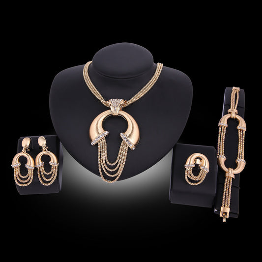 Electroplating Alloy Four-piece Bridal Jewelry Set - FASHIONKULTUR