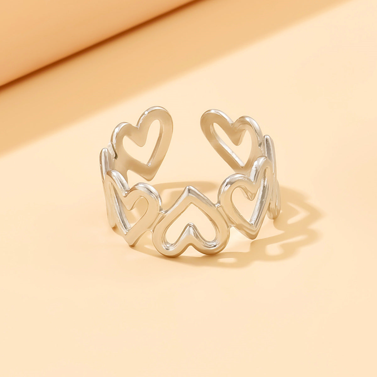 Titanium Adjustable Fashion Heart-shaped Stainless Steel Ring - FASHIONKULTUR