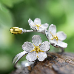 Women's Hand-Designed Forget-Me-Not Ring