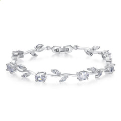 Plated crystal ladies bracelet