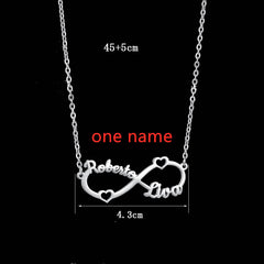 Personalized Stainless Steel Custom Name Necklace Rose Pendant