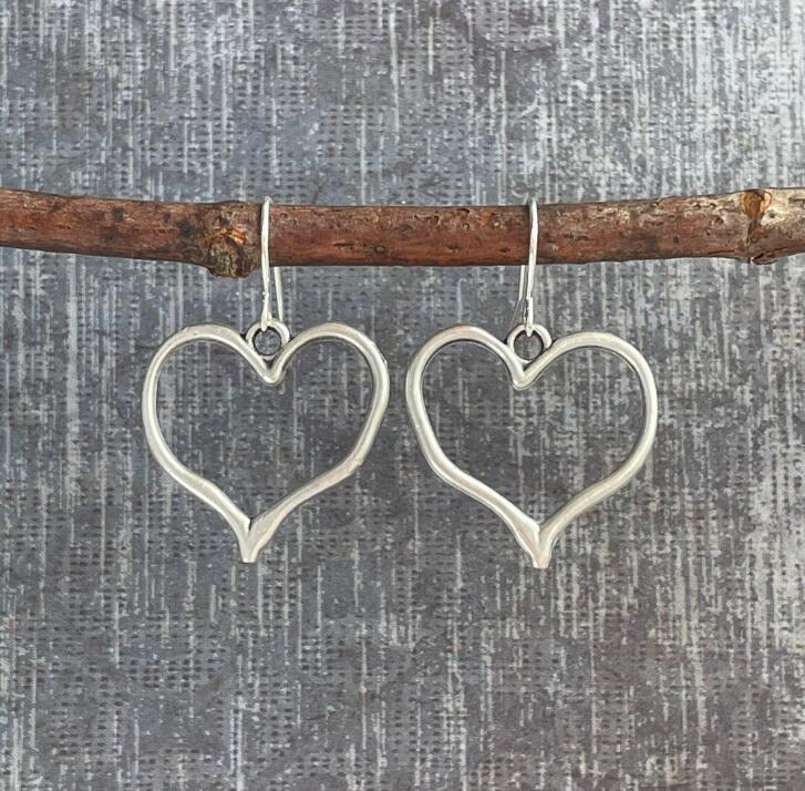 Love Heart-shaped Retro Distressed Coin Color Metal Alloy Earrings - FASHIONKULTUR