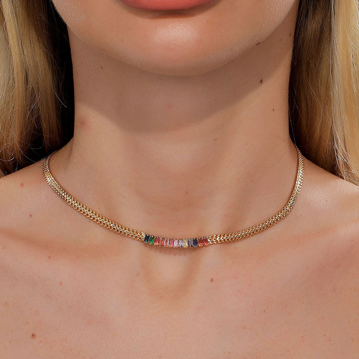 Women's New Colored Diamond Clavicle Chain - FASHIONKULTUR