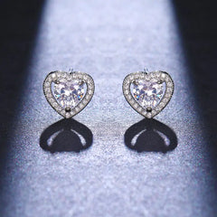 Classic Shining Silver CZ Stud Earrings - FASHIONKULTUR