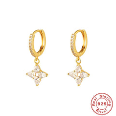 S925 Sterling Silver Flowers Light Luxury Water Drop Earrings - FASHIONKULTUR