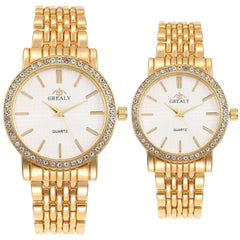 Men's And Women's Simple Casual Quartz Watch With Steel Strap And Diamond