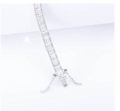 Sterling Silver Bracelet With Square Diamonds And Electroplated Real Gold - FASHIONKULTUR