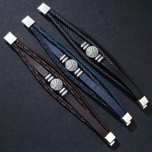 Fashion Personality Trendy Men Leather Bracelet - FASHIONKULTUR