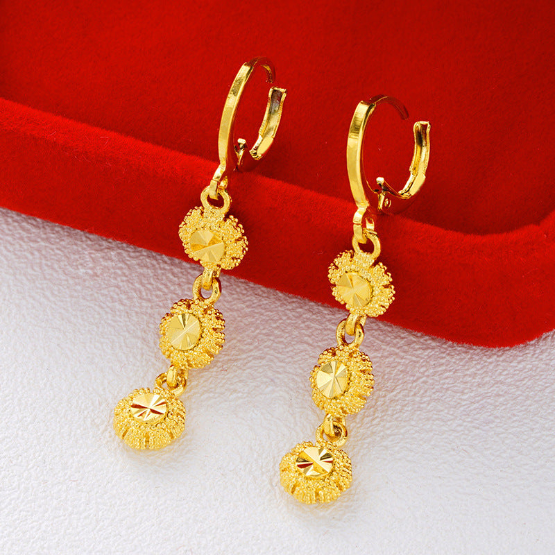 Brass Plated Gold Heart-shaped Earrings Lady Temperament Jewelry - FASHIONKULTUR