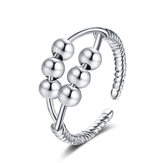 Rotating Ring Simple Vintage Two Layer Cross - FASHIONKULTUR