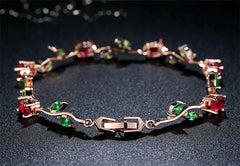 Plated crystal ladies bracelet