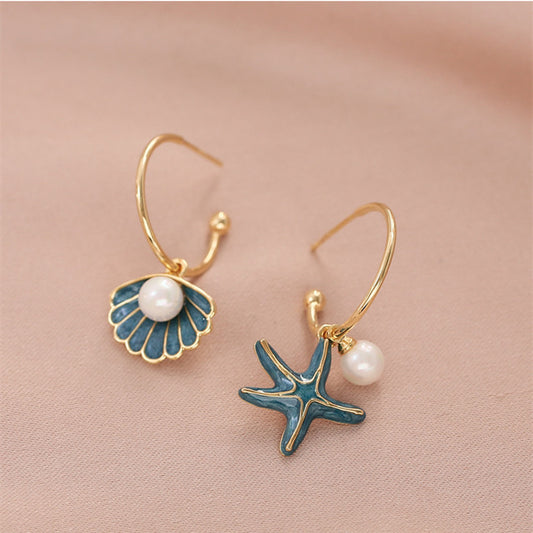 Shell pearl earrings