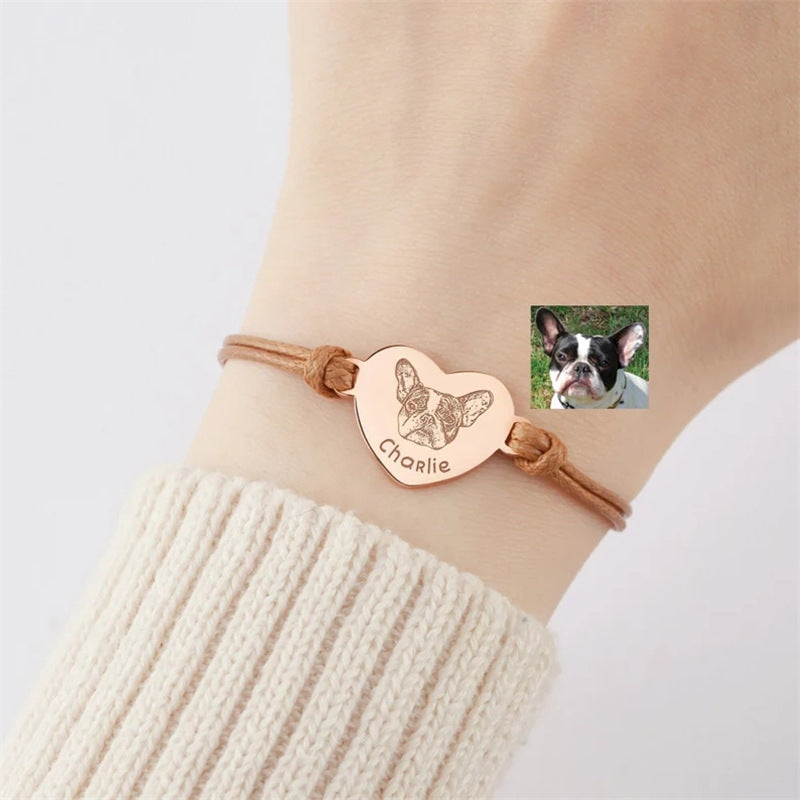 DIY Dogs And Cats Pet Memorial Braided Rope Adjustable Size Custom Bracelet - FASHIONKULTUR