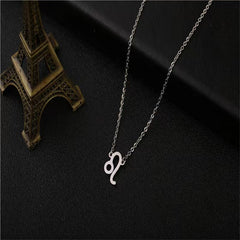 Twelve Constellation Pendant Necklace Simple Titanium Steel Clavicle Chain - FASHIONKULTUR