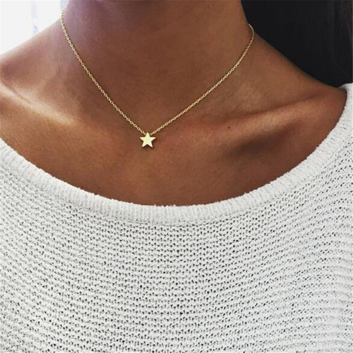 Simple Design Pentagon Star Pendant Necklace For Women Girls Luxury Statement Necklace Lucky Chokers Jewelry Gifts Party - FASHIONKULTUR