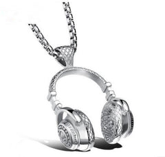 Titanium fashion music headset earplugs pendant necklace for men - FASHIONKULTUR