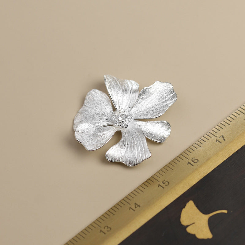 Pure Silver Single Petal Paeonia Peony French Flower Pendant - FASHIONKULTUR