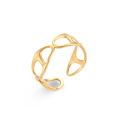 Stainless Steel Plated 18K Gold Finger Ring Jewelry For Women - FASHIONKULTUR