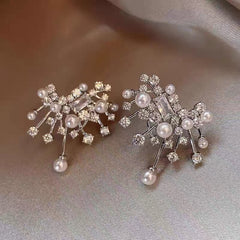 Fashion And Fully-jewelled Pearl Stud Earrings