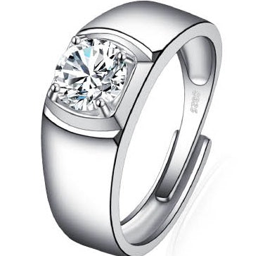 Platinum Diamond Ring Moissanite Ring D Color 1 Carat Opening - FASHIONKULTUR