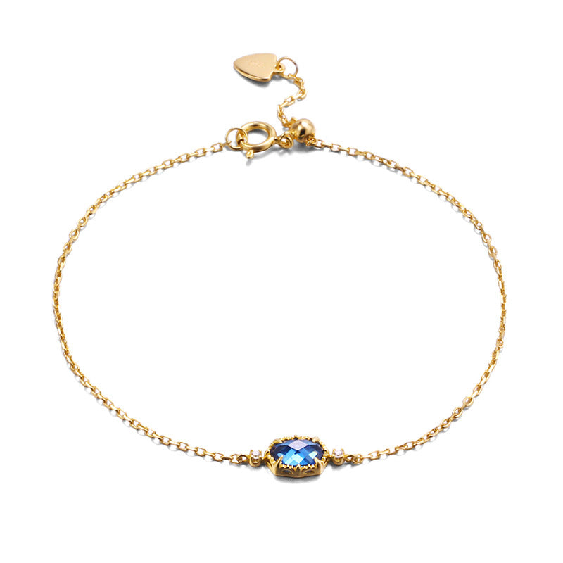 Retro Style Mysterious Sapphire Blue Zircon Bracelet - FASHIONKULTUR