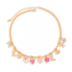 Flower Irregular Necklace Strawberry Alloy Female