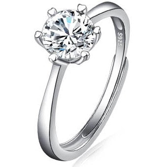 Platinum Diamond Ring Moissanite Ring D Color 1 Carat Opening - FASHIONKULTUR