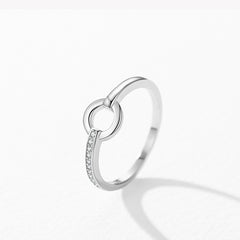 Female S925 Silver Ring Geometric Design Ring Ornament