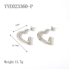 Stainless Steel Heart-shaped Earrings Titanium Steel Earrings