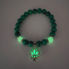 Energy Luminous Lotus Natural Stone Bracelet Yoga Healing Luminous Glow In The Dark Charm Beads Bracelet For Men Women Prayer Buddhism - FASHIONKULTUR