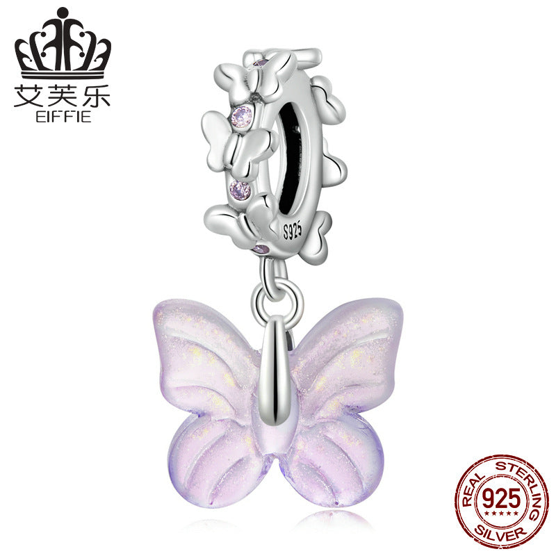 Glass Butterfly Accessories S925 Sterling Silver Pendant - FASHIONKULTUR