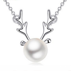 Small Elk Pearl Pendant - FASHIONKULTUR