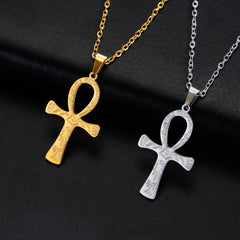 Fashion Simple Trend One-piece Delivery Personalized Corrosion Rune Cross Pendant Stainless Steel Necklace