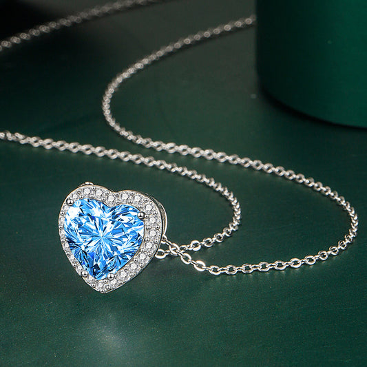 Mosan Diamond Love Heart Pendant Fashion Necklace Jewelry - FASHIONKULTUR