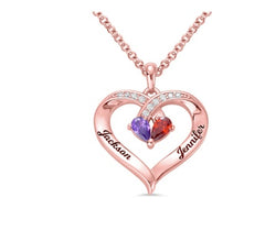 Gemstone necklace female heart-shaped couple custom lettering pendant gift