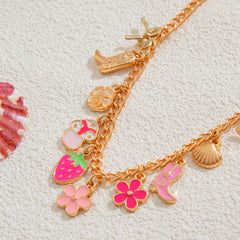 Flower Irregular Necklace Strawberry Alloy Female