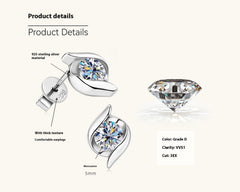 Affordable Luxury Fashion High-grade Moissanite Stud Earrings For Women - FASHIONKULTUR