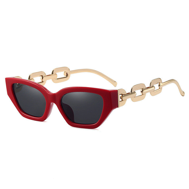 Small Frame Sunglasses, Personalized Chain Temples,Sunshade Sunglasses - FASHIONKULTUR