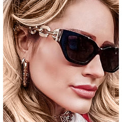 Small Frame Sunglasses, Personalized Chain Temples,Sunshade Sunglasses - FASHIONKULTUR