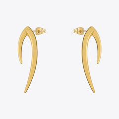 18K Gold Plating Brass Original Design Geometric Punk Sharp Cone Stud Earrings