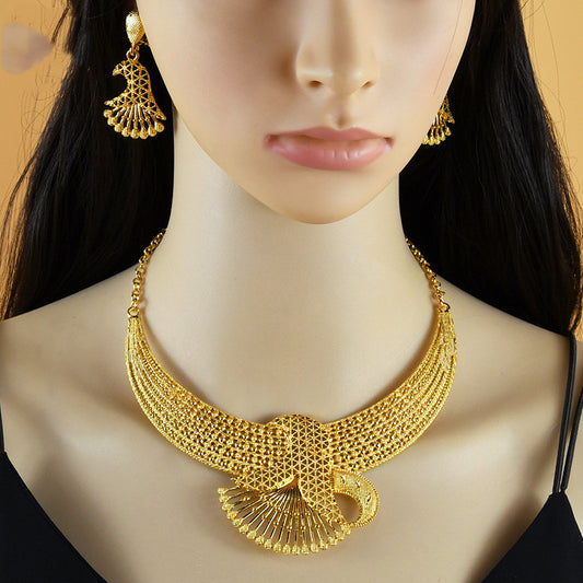 24K Gold-plated Jewelry Suit Indian Middle East Lady - FASHIONKULTUR