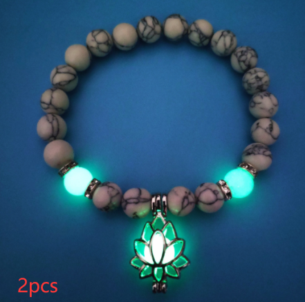 Energy Luminous Lotus Natural Stone Bracelet Yoga Healing Luminous Glow In The Dark Charm Beads Bracelet For Men Women Prayer Buddhism - FASHIONKULTUR