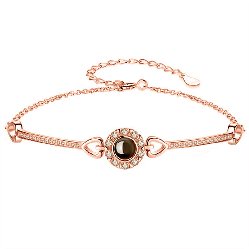 S925 Silver Angel Eye Sunflower Projection 100 Languages Bracelet - FASHIONKULTUR